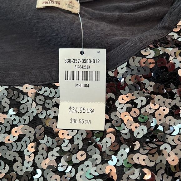 Hollister crop top shimmery blouse, size medium brand new🇺🇸 - Picture 6 of 6